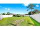 Expansive backyard with lush green grass and a privacy fence at 8671 11Th N St, St Petersburg, FL 33702