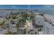 Beautiful aerial view of coastal property with sandy beaches and ocean views in a lovely neighborhood at 108 5Th Ave, St Pete Beach, FL 33706