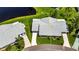 Aerial view of the home showing the lush landscaping and serene water view at 123 Glendower Cir # 123, Sun City Center, FL 33573