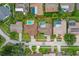 An aerial view showing the home's property lines and pool at 1632 Ridge Top Way, Clearwater, FL 33765