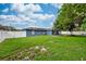 Large, green backyard with a privacy fence surrounding the home at 1800 Pine St, Clearwater, FL 33764