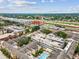 An aerial view of the community featuring parking, pool and surrounding area at 2010 E Palm Ave # 14303, Tampa, FL 33605