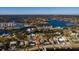 Panoramic aerial view of waterfront homes with private docks and access to the bay at 3319 Bayshore Ne Blvd, St Petersburg, FL 33703