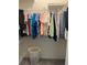 Walk-in closet with ample storage with shelves and clothes rods at 3665 Country Pointe Pl, Palm Harbor, FL 34684