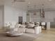 Inviting living room with a large sofa and a view of the modern, fully-equipped kitchen at 4535 26Th S Ave, St Petersburg, FL 33711
