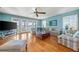 Spacious living room offers a lovely view and cozy furniture for relaxing at 6663 Bayou Grande Ne Blvd, St Petersburg, FL 33702