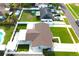 Aerial view of a house with a fenced backyard and covered parking at 7909 Woodgrove Cir, Tampa, FL 33615