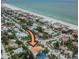 Aerial view showcasing the property's proximity to the beach at 831 Mandalay Ave, Clearwater, FL 33767