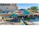 Funky's Rockaway Grill featuring a colorful exterior, outdoor seating and beachfront access at 831 Mandalay Ave, Clearwater, FL 33767