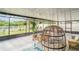 Relaxing screened patio boasting modern furniture, hanging plants, and serene views of the backyard at 9514 Channing Hill Dr, Sun City Center, FL 33573