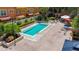 An overhead shot of a sparkling community pool and pool deck surrounded by tropical landscaping at 100 4Th S Ave # 312, St Petersburg, FL 33701