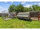 A chicken coop made of chain link fencing with wooden covering for shelter at 2221 W Lake Dr, Wimauma, FL 33598
