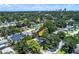 Aerial view showing property's location, surrounded by lush greenery and distant city skyline at 3317 15Th N St, St Petersburg, FL 33704