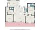 A detailed floor plan showcasing the layout of the house including the three bedrooms and three bathrooms at 3509 Brookston Dr, Holiday, FL 34691