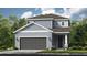 Charming two-story home showcasing a modern design and neutral color palette, complemented by a well-manicured lawn at 723 Steel Dr, Apollo Beach, FL 33572