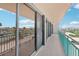 Spacious balcony offers ample room and great views from sliding glass doors at 1 Key Capri # 302E, Treasure Island, FL 33706
