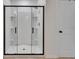 Modern walk-in shower with frameless glass doors and white tile surround at 11019 Leland Groves Dr, Riverview, FL 33579