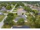 Aerial view of a quiet residential neighborhood with mature trees and single-Gathering homes at 13384 Brighton St, Spring Hill, FL 34609