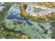 Aerial view of community with ponds and lush greenery providing tranquil scenery at 1674 Roseville St, Lutz, FL 33549