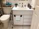 Bathroom with white vanity, sink and cabinets at 1865 Mazo Manor # 1, Lutz, FL 33558