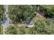 Aerial view of the property showcasing its mature trees, landscaping, and proximity to a canal at 3205 68Th N Ave, St Petersburg, FL 33702
