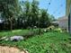 Scenic backyard featuring a fountain, mature trees, and string lights for evening ambiance at 3506 Cordgrass Dr, Valrico, FL 33596