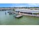 Waterfront view of the complex with direct access to the canal and private boat docks at 384 Boca Ciega Point Blvd, St Petersburg, FL 33708