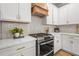 Close-up of modern kitchen with stainless steel appliances, white cabinets, and stylish countertops at 4465 Tubular Run, Land O Lakes, FL 34638