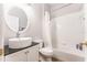 Bathroom featuring a vanity with granite countertops and a combined tub and shower at 5927 Flatwoods Manor Cir, Lithia, FL 33547