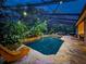Enclosed pool area with mature tropical landscaping and a hot tub at 5927 Flatwoods Manor Cir, Lithia, FL 33547