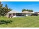 Spacious backyard featuring a screened-in porch and plenty of green space at 6351 Desert Peace Ave, Land O Lakes, FL 34639