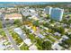 Aerial view showcases this home's location with a cityscape view and mature tree coverage at 6730 10Th Avenue S Ter, St Petersburg, FL 33707