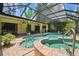 A beautiful pool and spa with a covered patio, the perfect place to unwind and relax at 13503 Gopher Pond Ct, Hudson, FL 34669