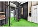Bright home gym featuring Astroturf flooring and mounted workout equipment, perfect for fitness enthusiasts at 22431 Panther Run Ct, Land O Lakes, FL 34639