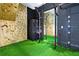 Unique room featuring a climbing wall, artificial turf and sink at 22431 Panther Run Ct, Land O Lakes, FL 34639