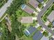 Aerial view of a well-maintained home with a private pool and lush green landscaping in a desirable neighborhood at 2544 Rosehaven Dr, Wesley Chapel, FL 33544