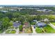 Aerial view of neighborhood showcasing lawns, gardens and mature trees at 3544 6Th S Ave, St Petersburg, FL 33711