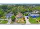Aerial view of neighborhood showcasing lawns, gardens and mature trees at 3544 6Th S Ave, St Petersburg, FL 33711