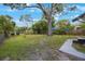 Large, well-maintained backyard with green grass and mature trees, enclosed by a wooden fence at 3544 6Th S Ave, St Petersburg, FL 33711