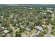 Expansive aerial shot of a neighborhood with lush trees, homes, and a lake in the background at 607 E River Dr, Temple Terrace, FL 33617