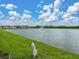 Beautiful pond view showcasing the tranquil waters and surrounding green landscape at 636 Olive Conch St, Ruskin, FL 33570