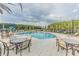Inviting community pool with ample seating, perfect for relaxing and enjoying sunny days with beautiful forest view at 7162 Graybrook Dr, Wesley Chapel, FL 33545