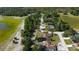 Aerial view overlooking homes situated adjacent to a long pond and expansive natural preserve at 10365 Lynnhaven Rd, Spring Hill, FL 34608
