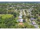 Aerial shot of a neighborhood showcasing lush greenery, mature trees, and community charm at 1402 E Mimosa Dr, Plant City, FL 33563