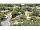 Overhead view of a house surrounded by lush greenery, close to commercial centers and major roads at 14619 Daybreak Dr, Lutz, FL 33559
