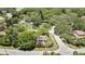 Lovely aerial perspective of the home in a serene, tree-covered neighborhood with well-maintained streets at 14619 Daybreak Dr, Lutz, FL 33559