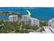 This stunning aerial view shows the building's proximity to the open bay at 2 Seaside Ln # 801, Belleair, FL 33756