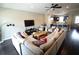 Open-concept living room seamlessly connects to the kitchen, perfect for entertaining guests at 2575 W Platt St, Tampa, FL 33609