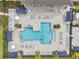 Aerial view of community pickleball and basketball courts with parking at 32203 Mahogany Valley Dr, Wesley Chapel, FL 33543