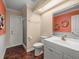 Small bathroom with shower and updated vanity and fixtures at 4118 Carrollwood Village Dr, Tampa, FL 33618
